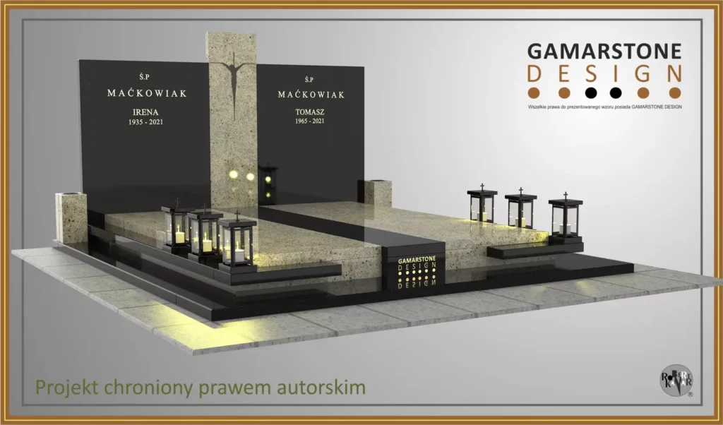 Nagrobek granitowy podwójny Kamarat II