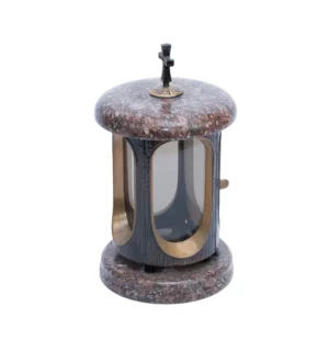 Lampion mosiądz + granit Ciemne złoto