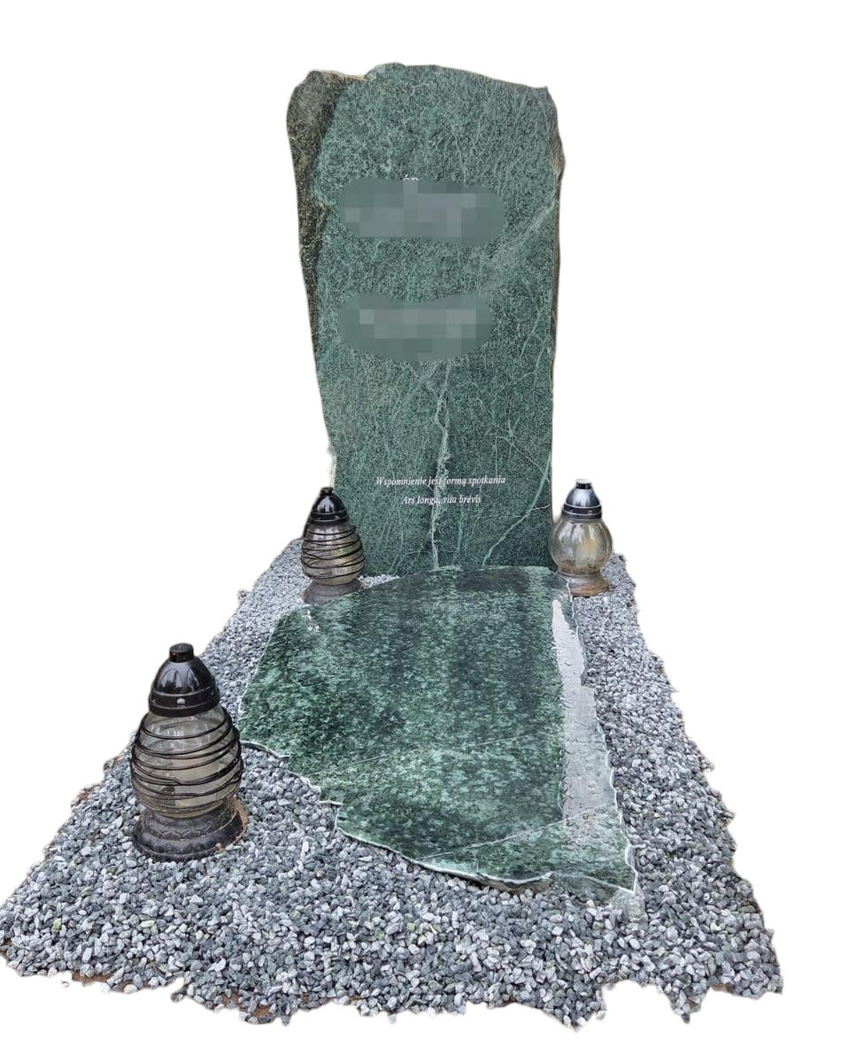 NAGROBEK SKALNY Z SERPENTYNITU